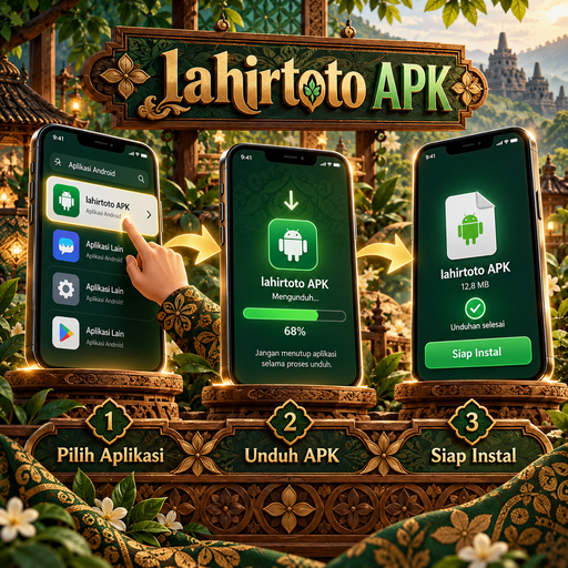 Ilustrasi panduan instalasi lahirtoto di Android